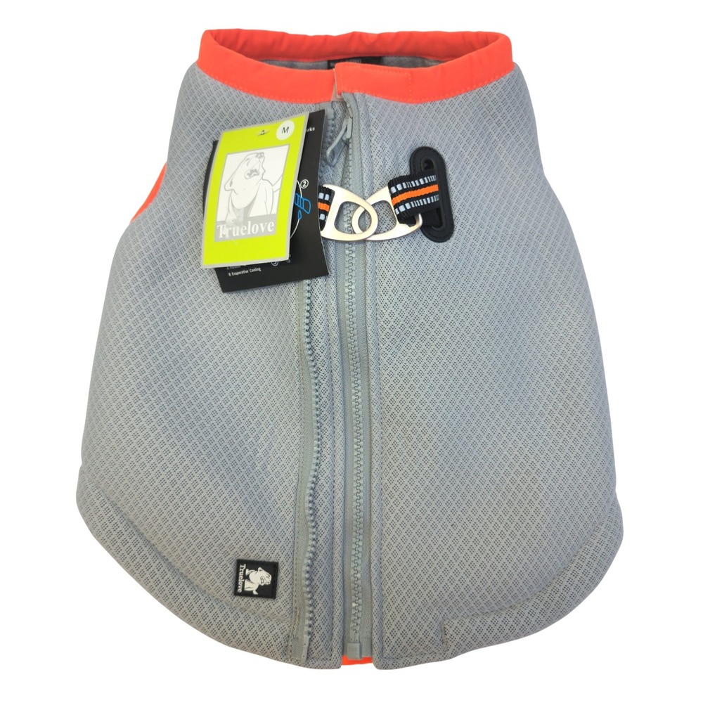 Truelove‎ Dog Cooling Vest Harness Gray Orange Evaporative Mesh Size M NWT